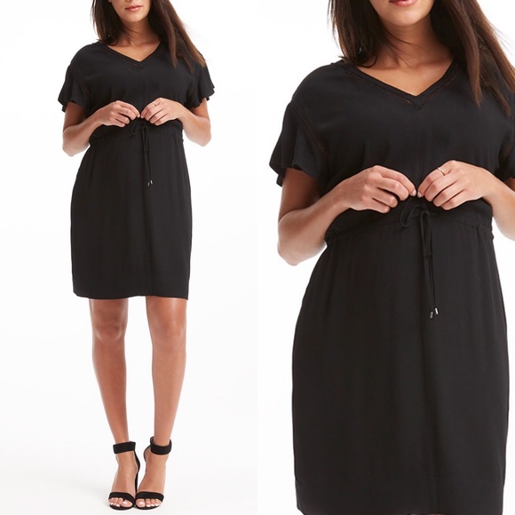 NWT Maternity-Friendly Rebecca Taylor Black Dress - Picture 1 of 5